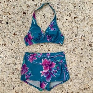 Retro Vintage High Waisted two piece swimsuit